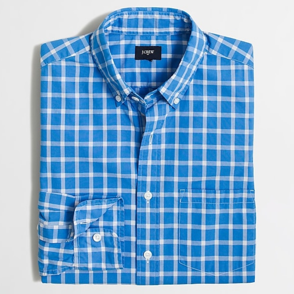 J. Crew Button Down Shirt in Tattersall Plaid Mens Small